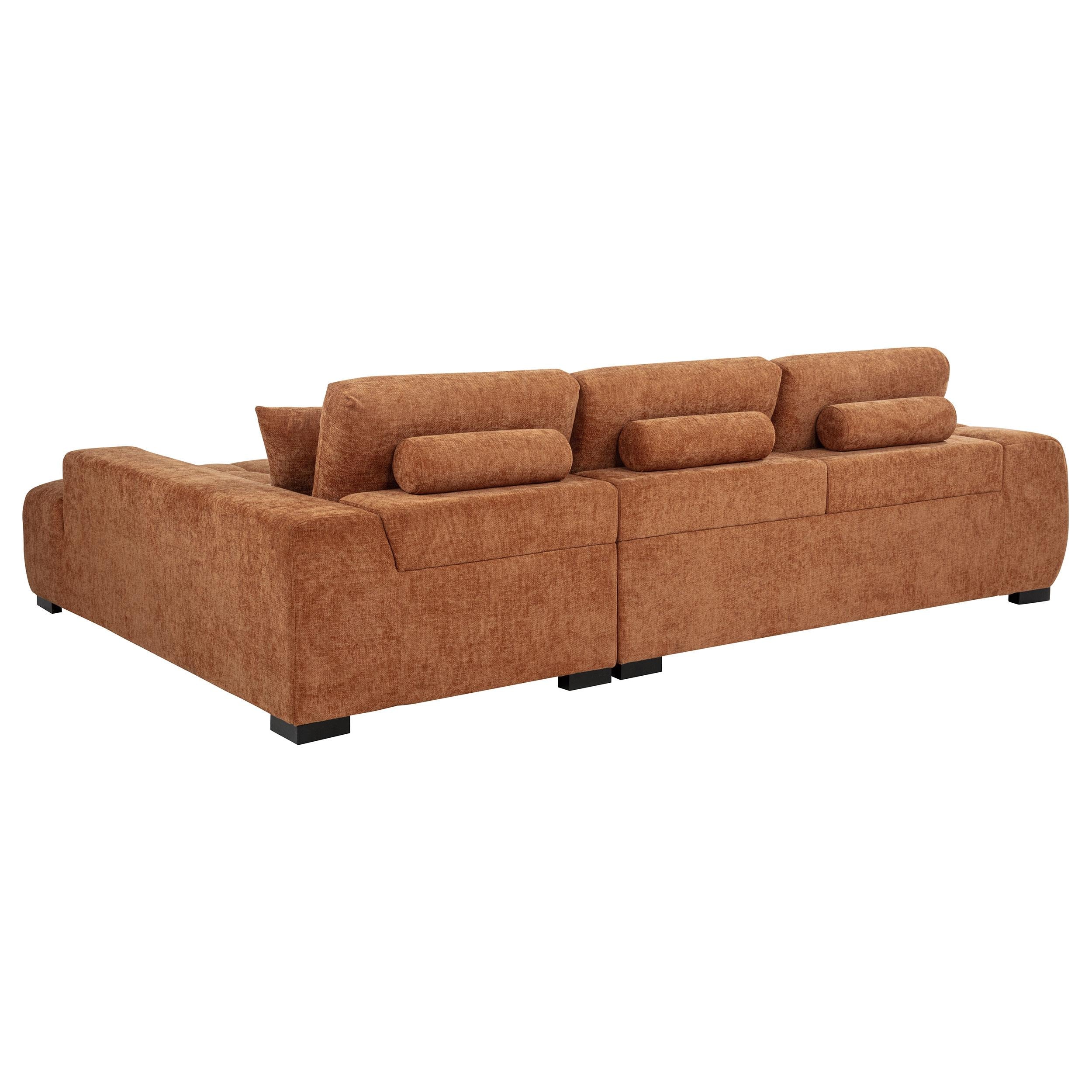 Coaster Furniture Octavia 509350 Upholstered Sectional Chaise Sofa - Orange IMAGE 1